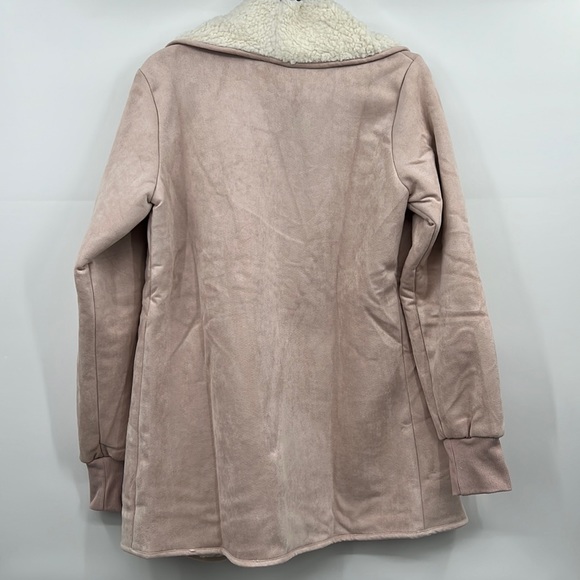 404. Sherpa Jacket Suede Outer Texture Rose Pink & Cream Restocked NWT - Picture 8 of 9